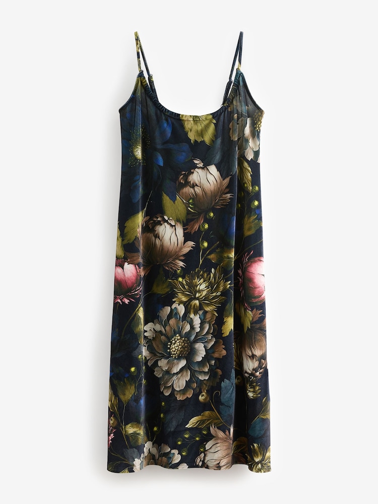 Bloemenprint - Fluwelen slip - Image 7 of 9