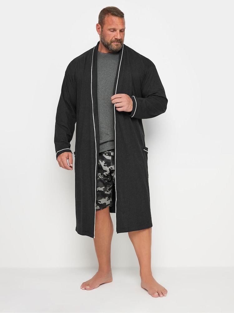 BadRhino Big & Tall Dark Grey Jersey Dressing Gown - Image 2 of 2