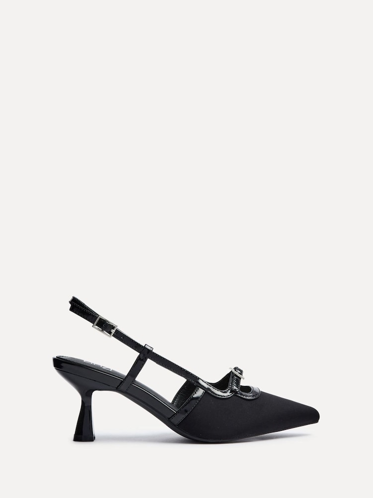 Linzi Black Constance Stiletto Court Heels With Buckle Detail - Image 2 of 5