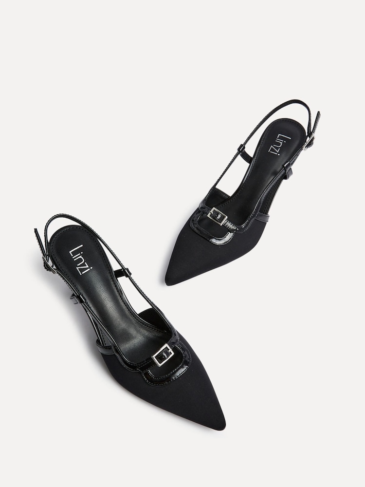 Linzi Black Constance Stiletto Court Heels With Buckle Detail - Image 5 of 5