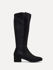 Linzi Black Sloane High Leg Heeled Boots With Stretch Panel - Image 2 of 5