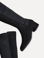 Linzi Black Sloane High Leg Heeled Boots With Stretch Panel - Image 4 of 5
