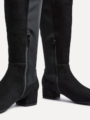 Linzi Black Sloane High Leg Heeled Boots With Stretch Panel - Image 5 of 5