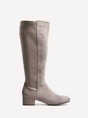 Linzi Nude Sloane High Leg Heeled Boots With Stretch Panel - Image 3 of 6
