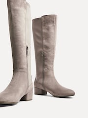 Linzi Nude Sloane High Leg Heeled Boots With Stretch Panel - Image 5 of 6