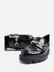 Linzi Black Aria Chunky Sole Loafers With Gold Trim - Image 5 of 5