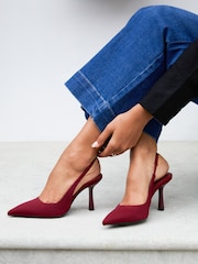 Linzi Red Dash Slingback Court Heels - Image 1 of 5