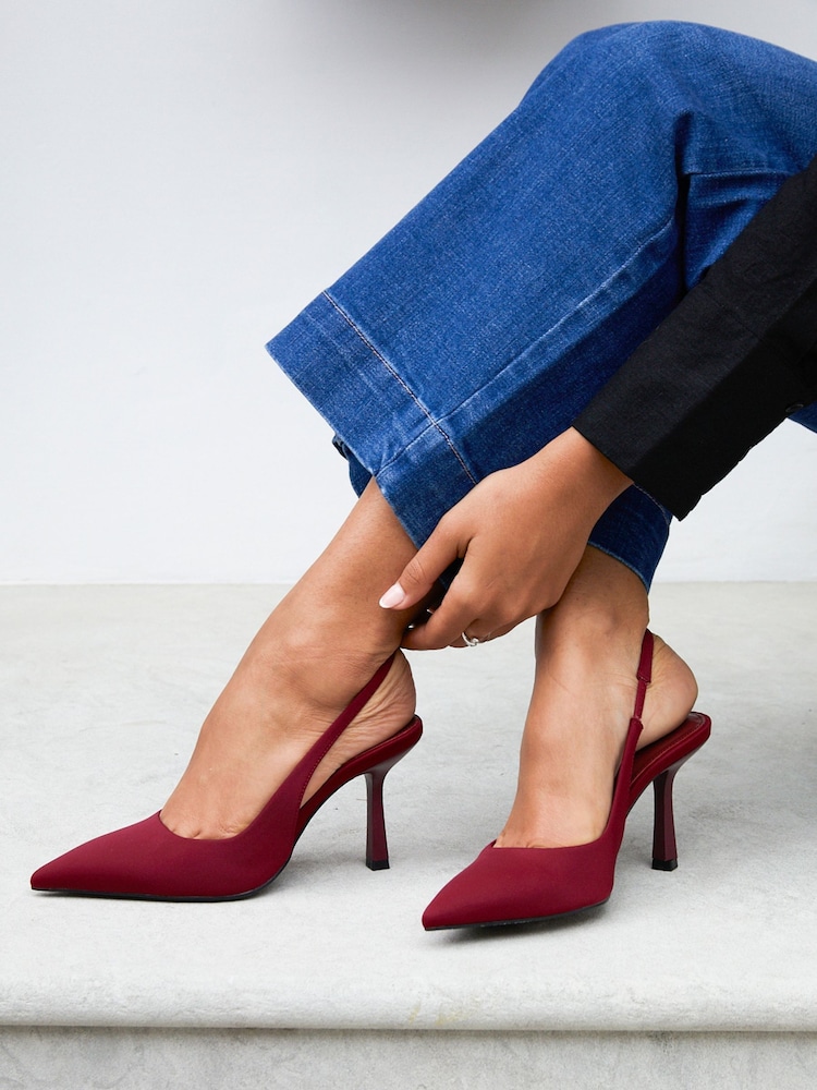 Linzi Red Dash Slingback Court Heels - Image 1 of 5
