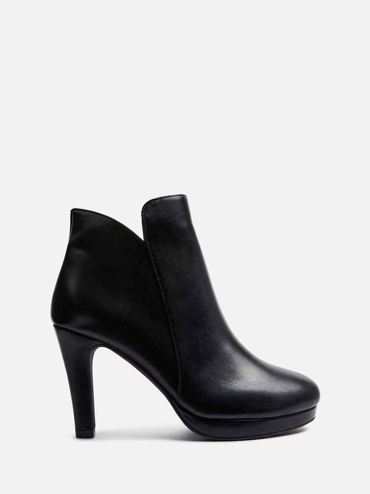 Linzi Black PU Layara Platform Ankle Boots With Stiletto Heels - Image 2 of 5 Linzi Black PU Layara Platform Ankle Boots With Stiletto Heels - Image 2 of 5