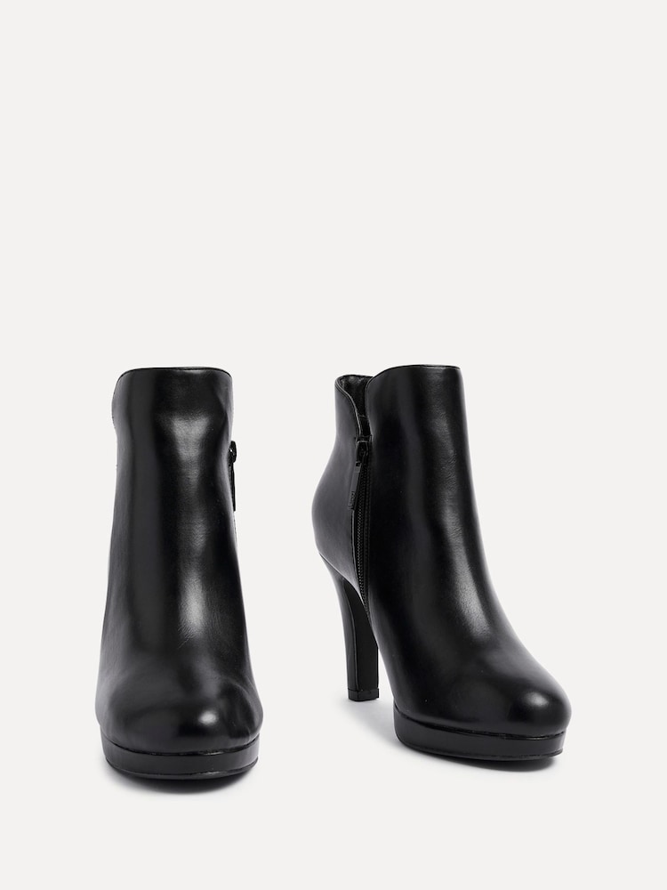 Linzi Black PU Layara Platform Ankle Boots With Stiletto Heels - Image 3 of 5