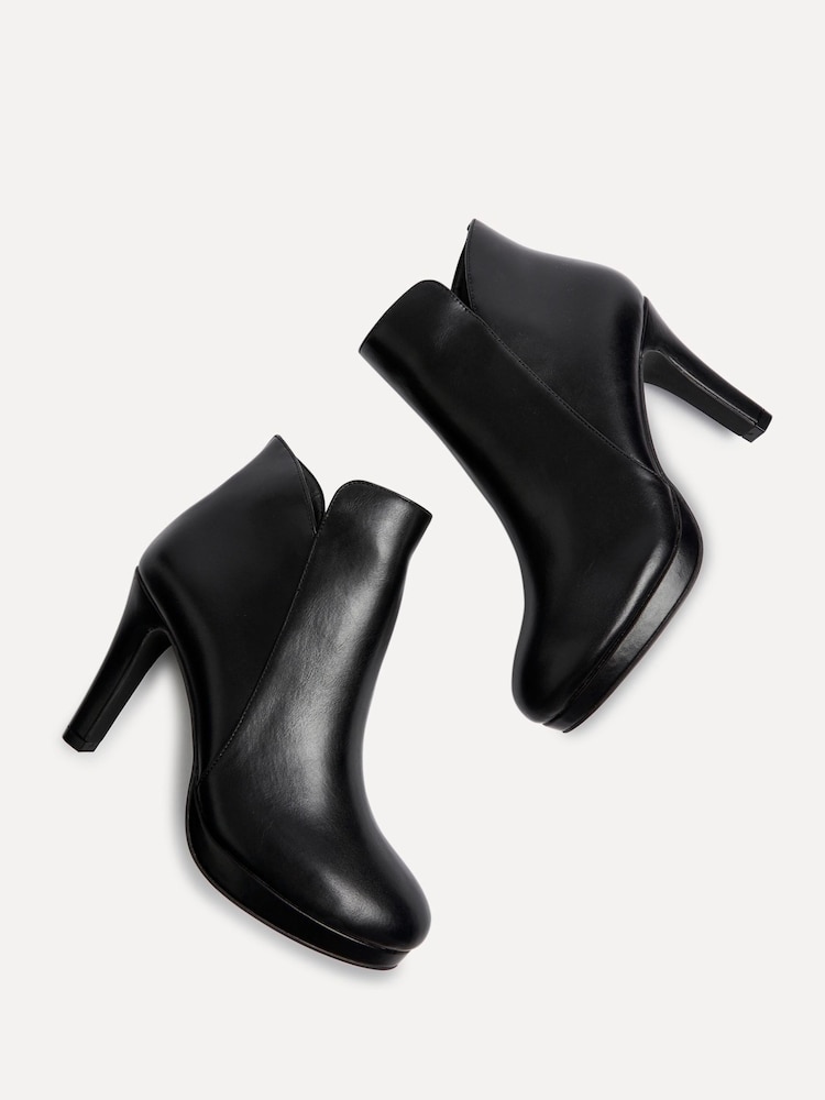 Linzi Black PU Layara Platform Ankle Boots With Stiletto Heels - Image 4 of 5