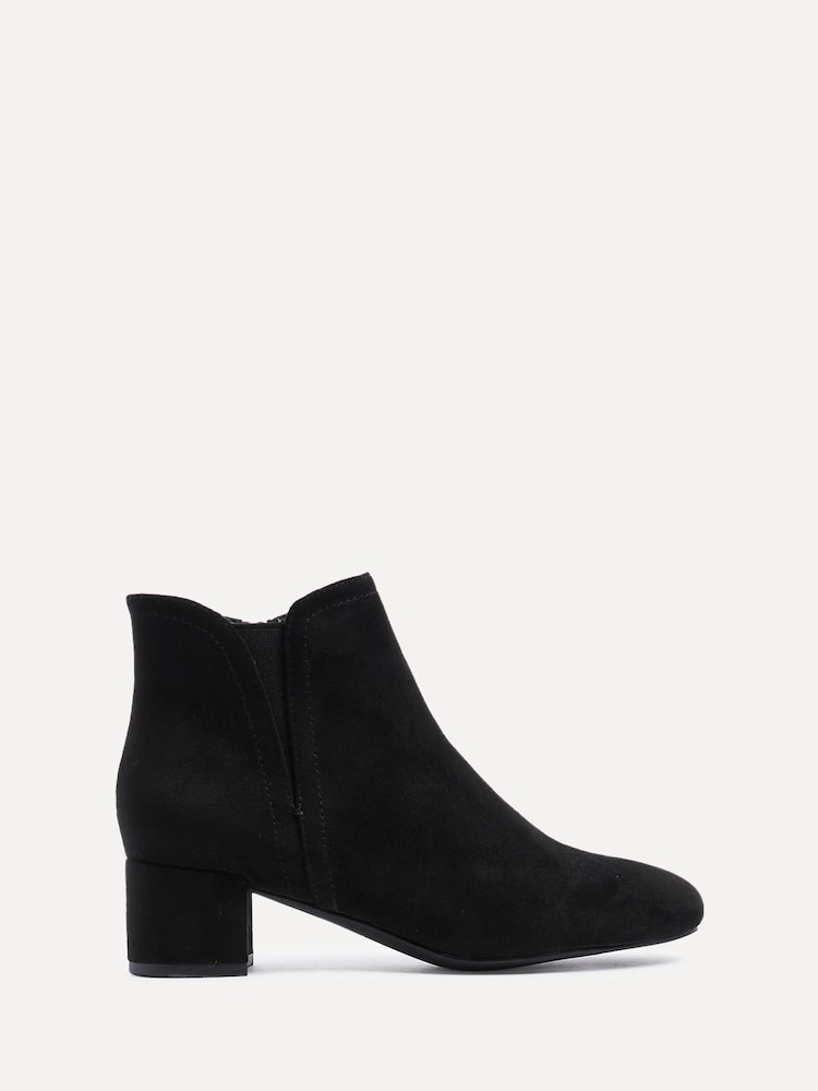 Linzi Black Manor Low Block Heeled Ankle Boots - Image 2 of 5