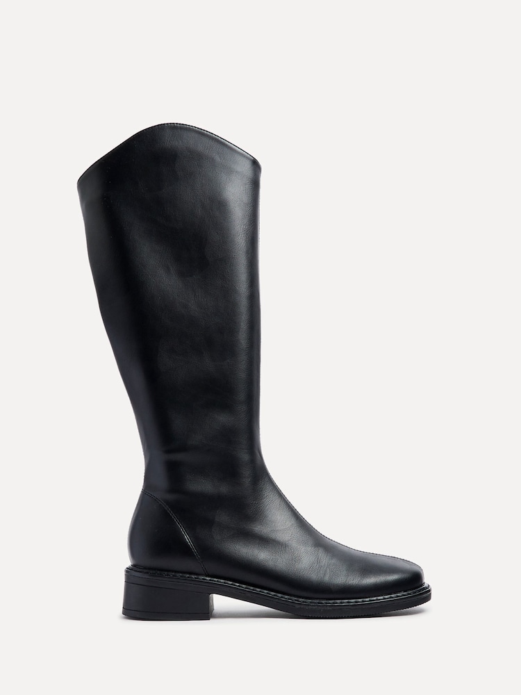 Linzi Black Nadine High Leg Low Block Heeled Boots - Image 4 of 6