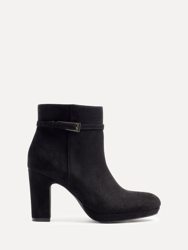 Linzi Black Stefani Heeled Ankle Boots With Buckle Detail - Image 2 of 5