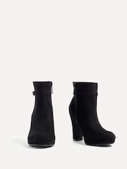 Linzi Black Stefani Heeled Ankle Boots With Buckle Detail - Image 3 of 5