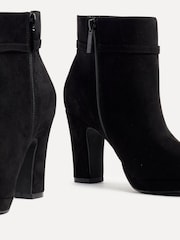 Linzi Black Stefani Heeled Ankle Boots With Buckle Detail - Image 4 of 5