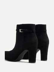 Linzi Black Stefani Heeled Ankle Boots With Buckle Detail - Image 5 of 5