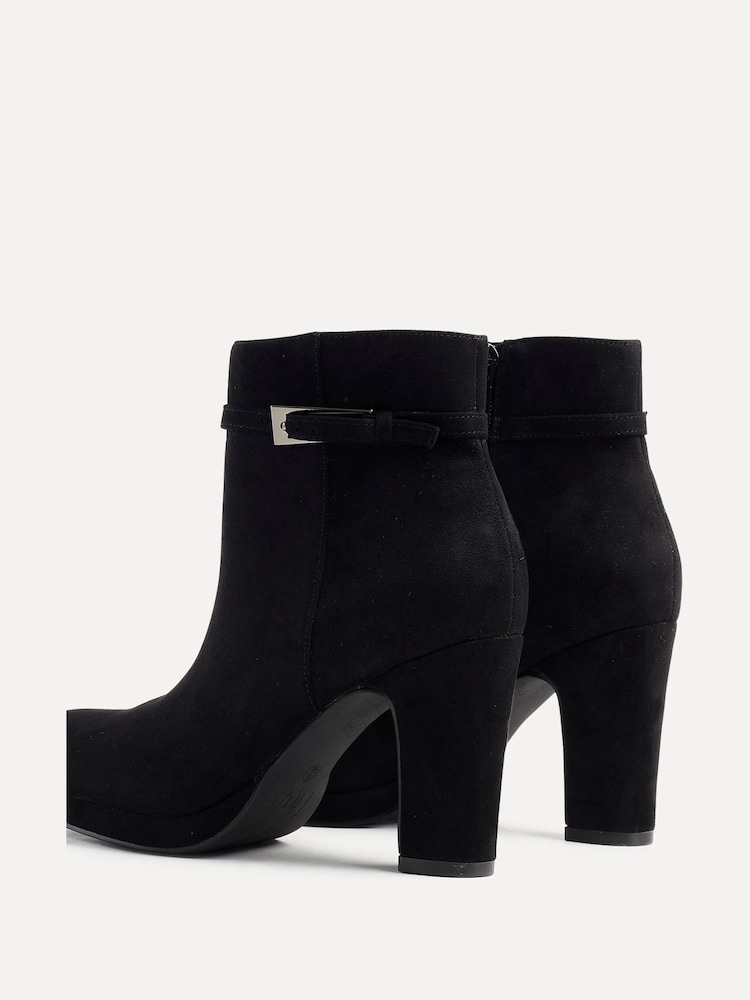 Linzi Black Stefani Heeled Ankle Boots With Buckle Detail - Image 5 of 5