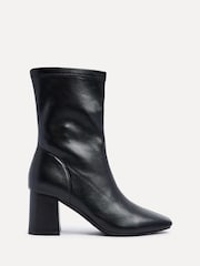 Linzi Black Bronx Block Heeled Stretch PU Ankle Boot - Image 3 of 6