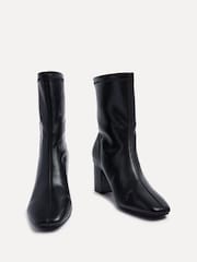 Linzi Black Bronx Block Heeled Stretch PU Ankle Boot - Image 4 of 6