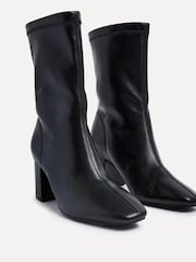 Linzi Black Bronx Block Heeled Stretch PU Ankle Boot - Image 5 of 6