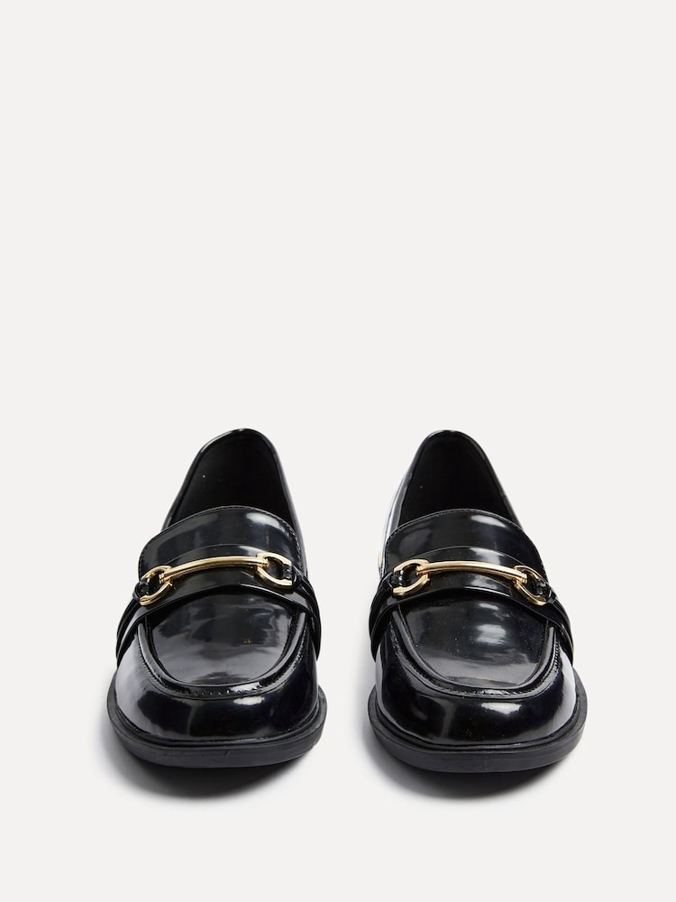 Linzi Black Breeze Gold Trim Slip-On Loafers - Image 3 of 5