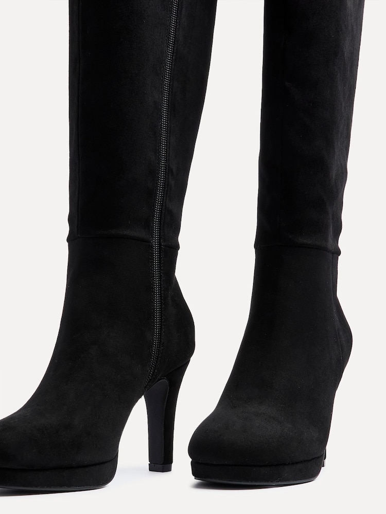 Linzi Black Shelby Stiletto High Leg Boots - Image 5 of 5