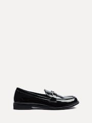 Linzi Black Belle Patent Slip-Ons Leather Loafers With Gold Trim - Image 2 of 5