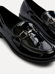 Linzi Black Belle Patent Slip-Ons Leather Loafers With Gold Trim - Image 5 of 5