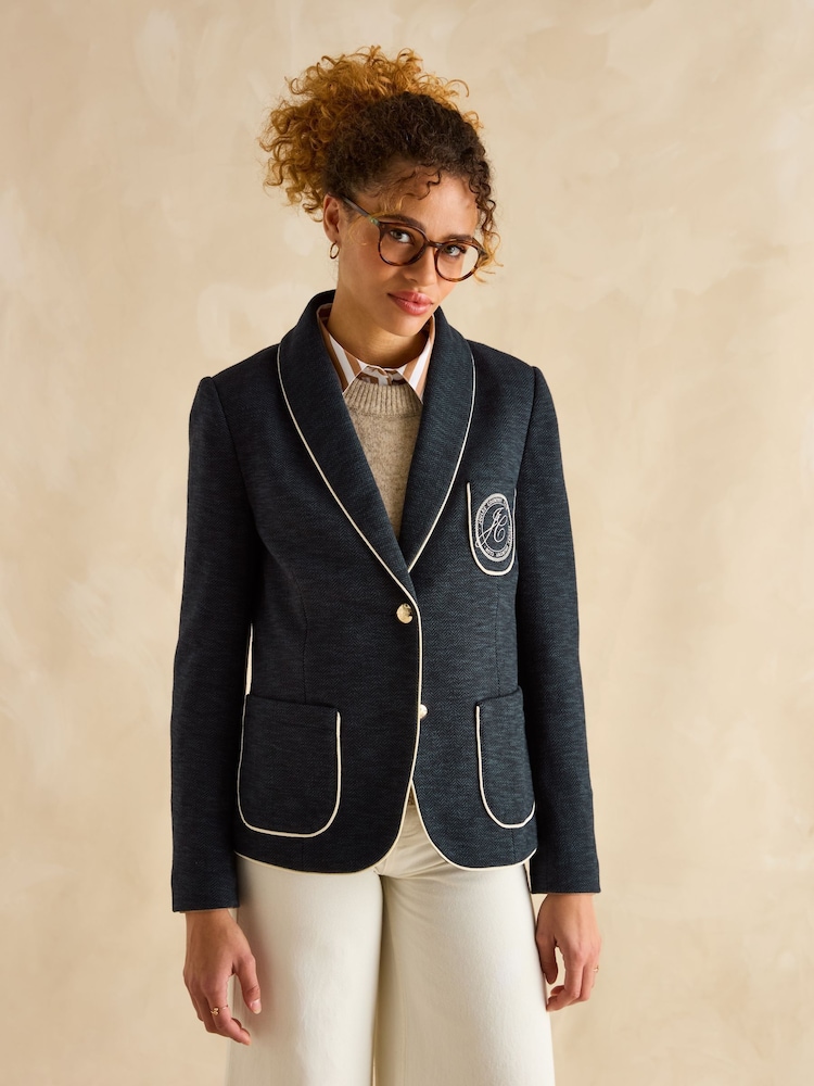 Joules Hartley Navy Blue Shawl Collar Blazer - Image 1 of 8