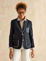 Joules Hartley Navy Blue Shawl Collar Blazer - Image 4 of 8