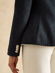 Joules Hartley Navy Blue Shawl Collar Blazer - Image 6 of 8