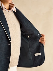 Joules Hartley Navy Blue Shawl Collar Blazer - Image 7 of 8
