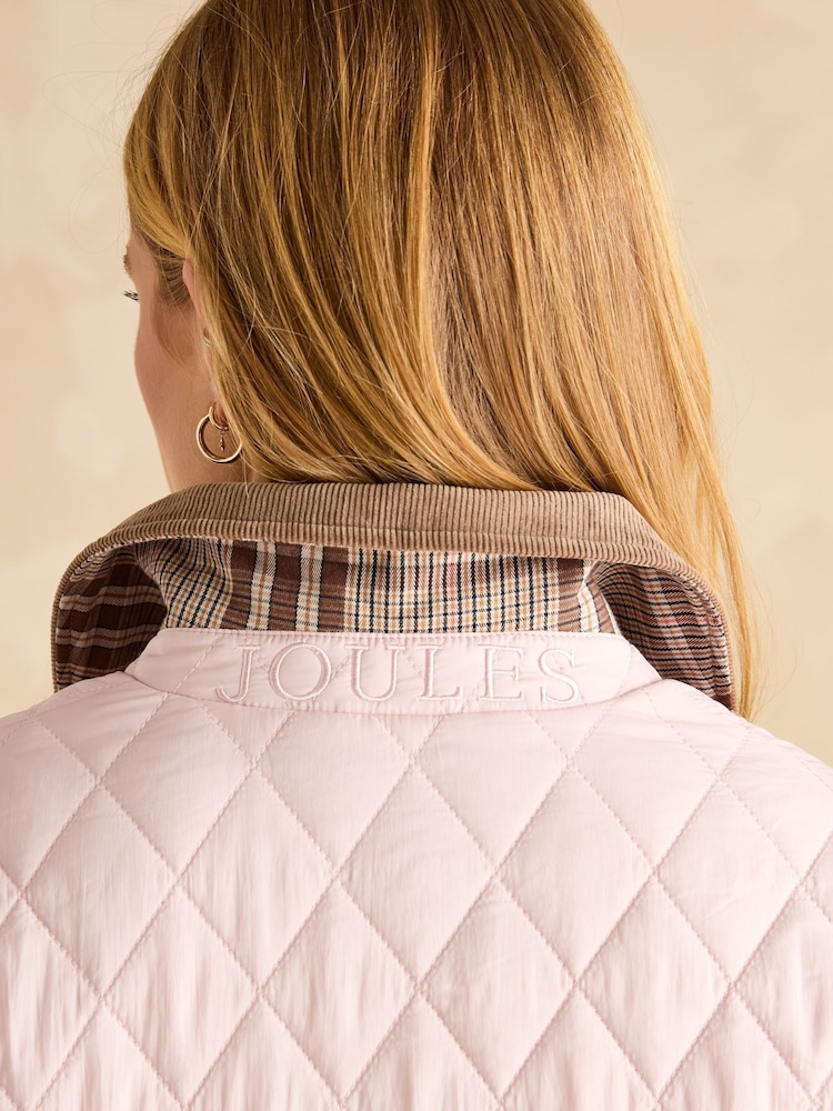 Rose - Joules Quinn Showerproof Diamond Quilted Coat (manteau matelassé en diamant imperméable à l'eau) - Image 5 of 12