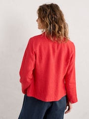 Seasalt Cornwall Red Petite Blinker Linen Blazer - Image 2 of 5