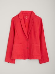 Seasalt Cornwall Red Petite Blinker Linen Blazer - Image 4 of 5