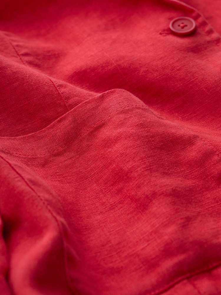 Seasalt Cornwall Red Petite Blinker Linen Blazer - Image 5 of 5