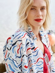 Seasalt Cornwall White Timbre Longline Shirt - Image 4 of 4