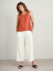 Seasalt Cornwall Orange Lighthouse Station 100% Linen Vest - Image 3 of 5