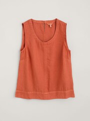 Seasalt Cornwall Orange Lighthouse Station 100% Linen Vest - Image 4 of 5