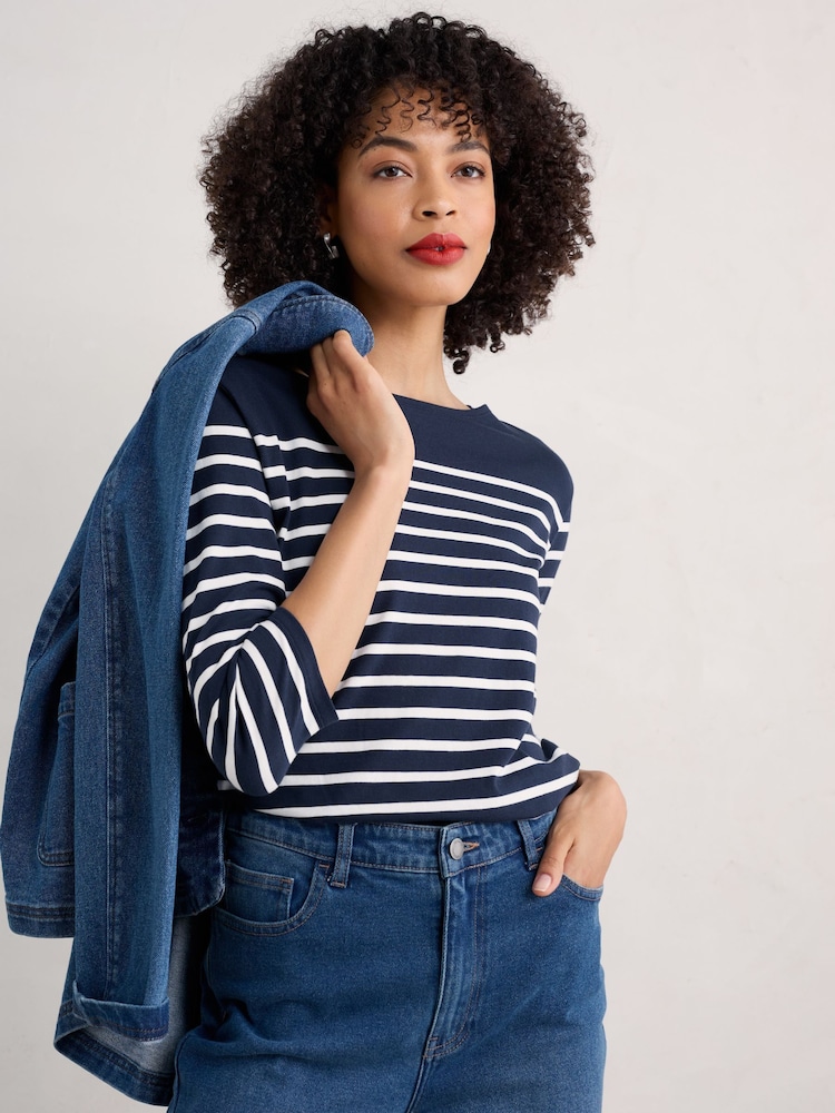 Falmouth Breton Maritime Chalk - Seasalt Cornwall camiseta marinera - Imagen 1 de 5 Falmouth Breton Maritime Chalk - Seasalt Cornwall camiseta marinera - Imagen 1 de 5