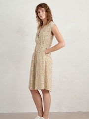 Seasalt Cornwall Yellow Faye Sleeveless Mock Wrap Dress - Image 1 of 5