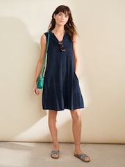 Seasalt Cornwall Blue Pentas Terry Towelling Dress - Image 1 of 7