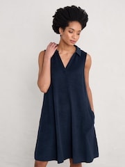 Seasalt Cornwall Blue Pentas Terry Towelling Dress - Image 5 of 7