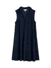 Seasalt Cornwall Blue Pentas Terry Towelling Dress - Image 6 of 7