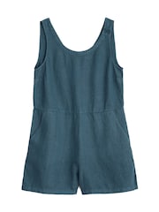 Seasalt Cornwall Blue Salt Air Linen Playsuit - Image 5 of 6