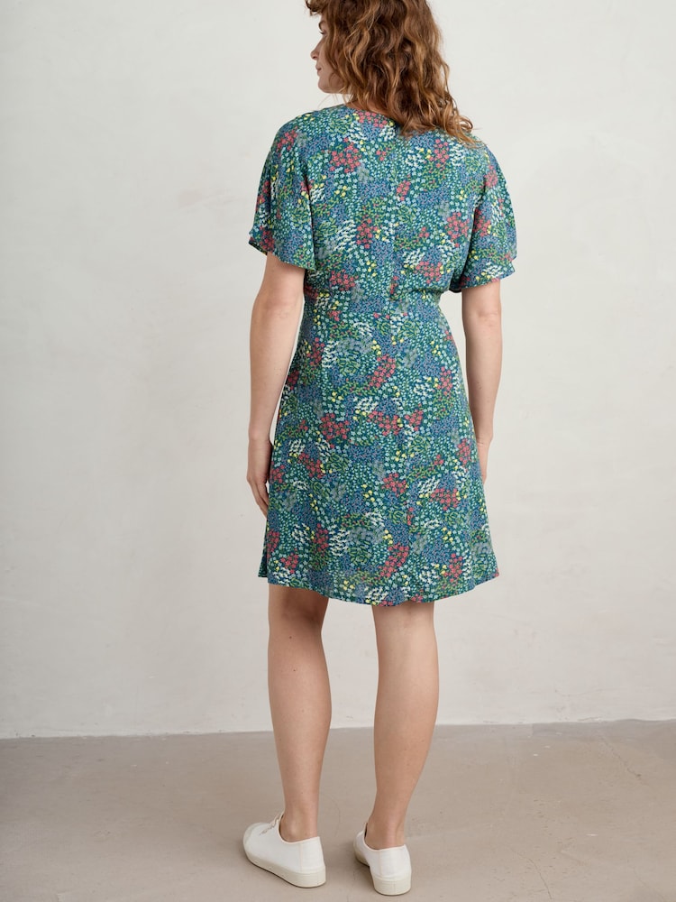 Seasalt Cornwall Blue Tall Wilsey Empire Line Flared Sleeve Dress - Image 2 of 5 Seasalt Cornwall Blue Tall Wilsey Empire Line Flared Sleeve Dress - Image 2 of 5