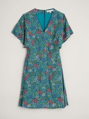 Seasalt Cornwall Blue Tall Wilsey Empire Line Flared Sleeve Dress - Image 4 of 5