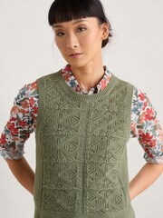 Seasalt Cornwall Green Doe Path Knitted Vest - Image 1 of 5
