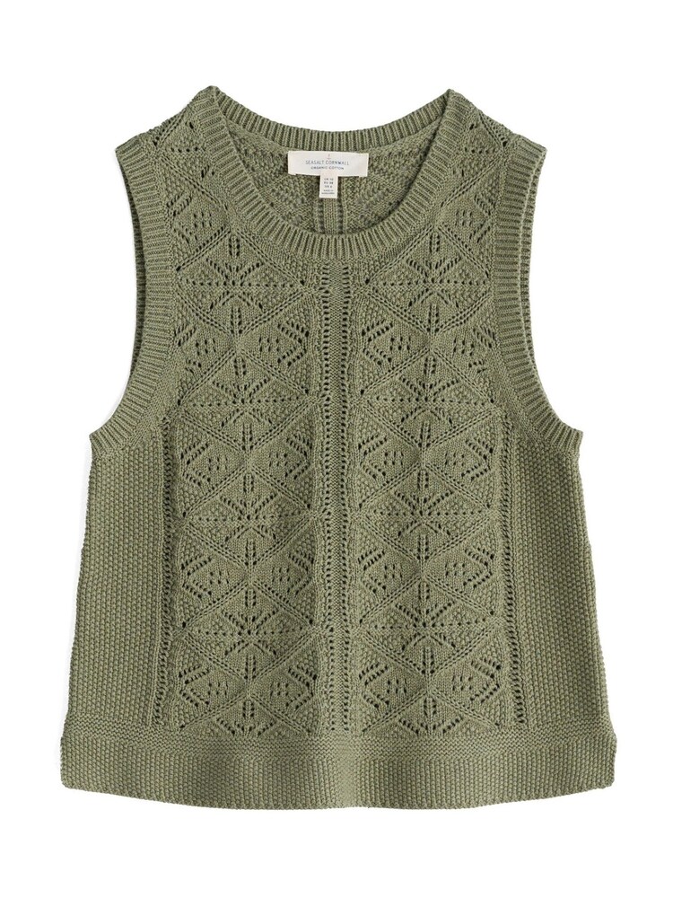 Seasalt Cornwall Green Doe Path Knitted Vest - Image 4 of 5